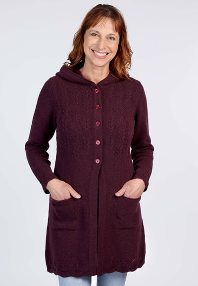 Strickmantel Tia  - plum