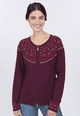 Strickjacke Medi Flower - plum
