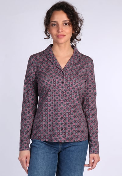 Bluse Celeste geo flower - plum