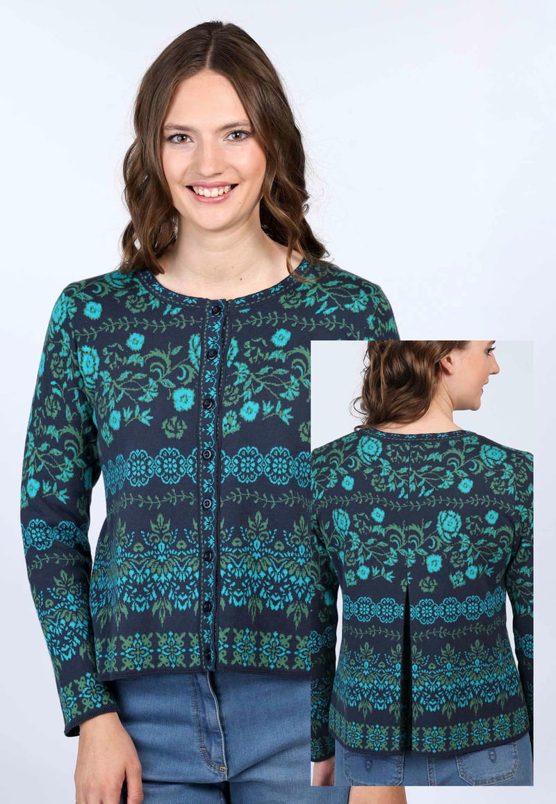 Strickjacke Kadir borders - navy