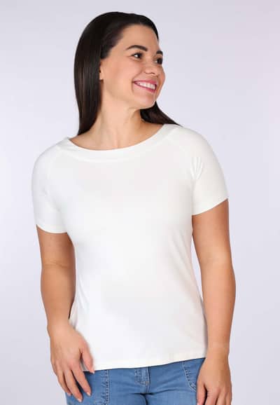 T-Shirt Zoe solid  - ivory