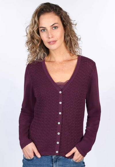 Strickjacke Amily  - plum