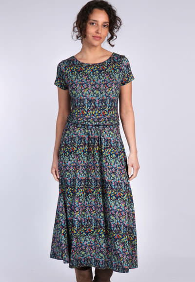 Kleid Malind flower confetti  - navy