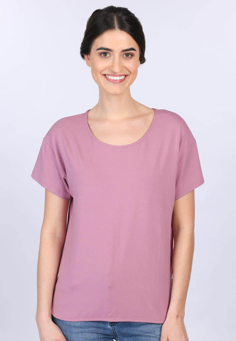 T-Shirt Betzi Solid - dusty orchid