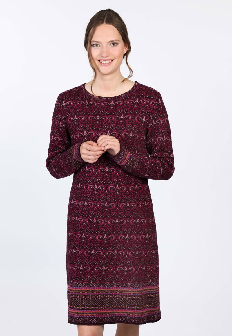 Strickkleid Suri damast - plum