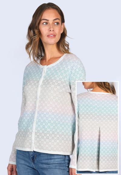 Strickjacke Kadir gradient  - ivory