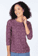 3/4-Arm Shirt Pitta Meadow  - deep purple