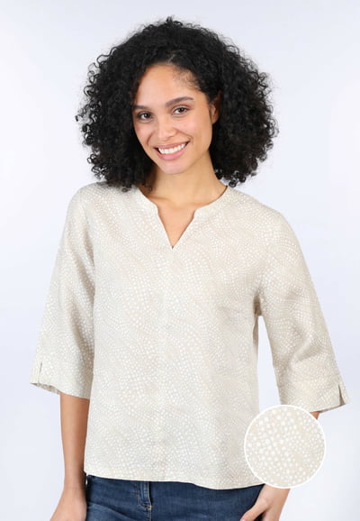 Leinenbluse Emine dancing dot - sand