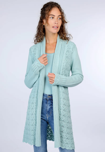 Strickmantel Ebbie - turquoise