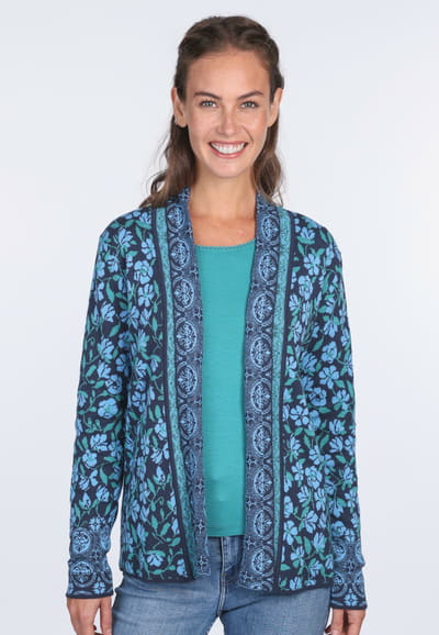 Strickjacke Dilara Flower - navy