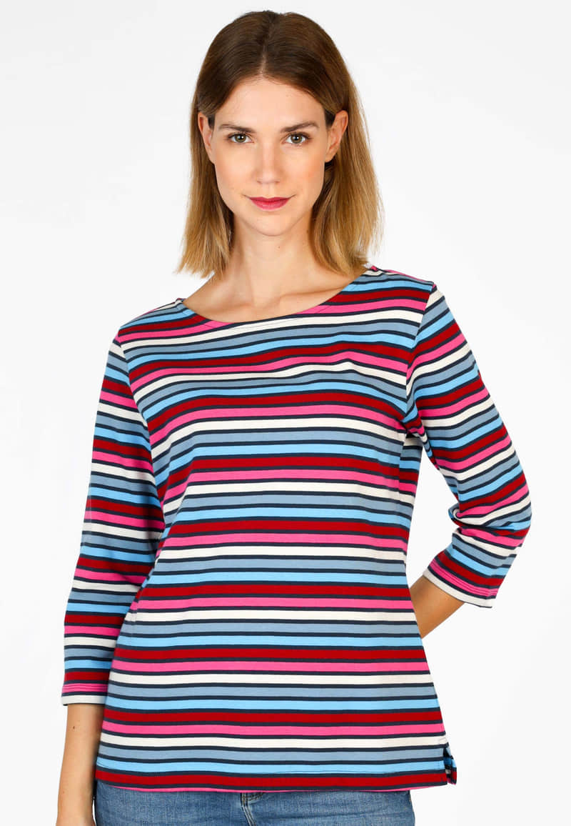 Sweater Holma rainbow stripe  - navy