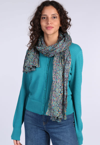 Tuch Fletti flower confetti  - navy