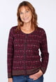 Strickjacke Renee damast  - plum