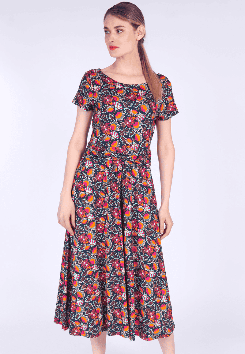 Kleid Malind oriental flower - navy