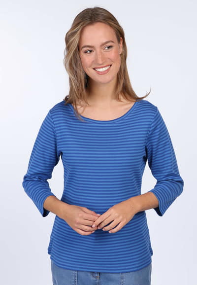 3/4-Arm-Shirt Pitta stripe  - indigo