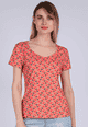 T-Shirt Jamila little flower - peach