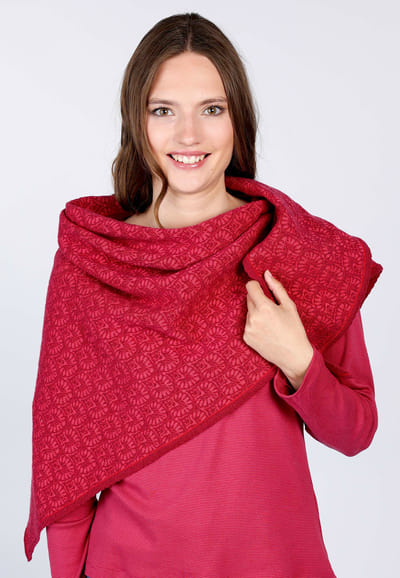 Strickdreieckstuch Tria  - rubin