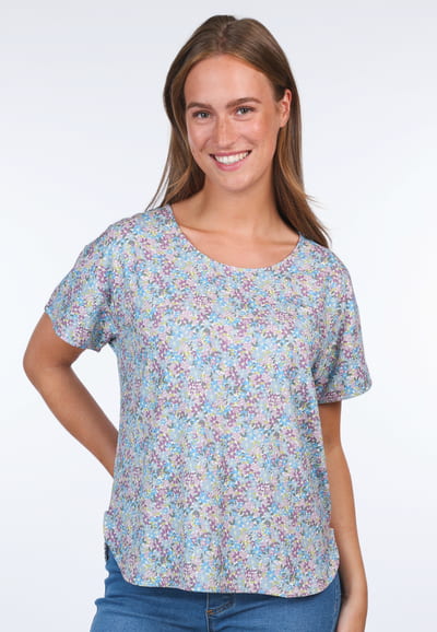T-Shirt Betzi Mille fleur  - light blue