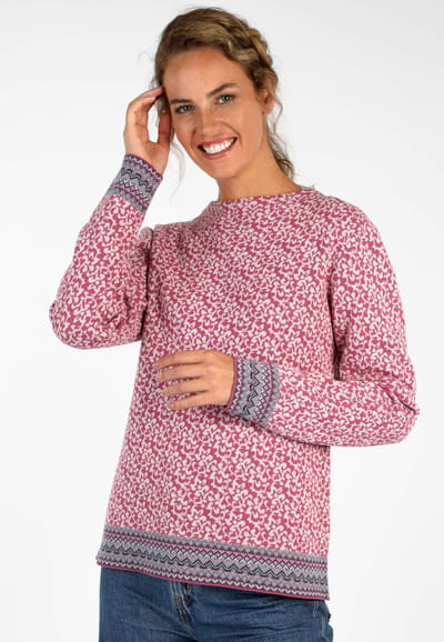 Strickpullover Dorit nordic - red violet