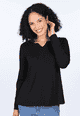 3/4-Arm-Shirt Adrijana solid  - black