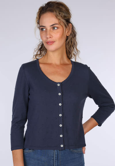 Strickjacke Liselotte dot - navy