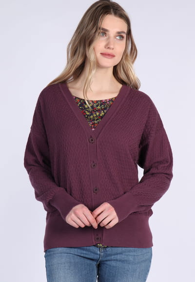 Strickjacke Jorita - plum