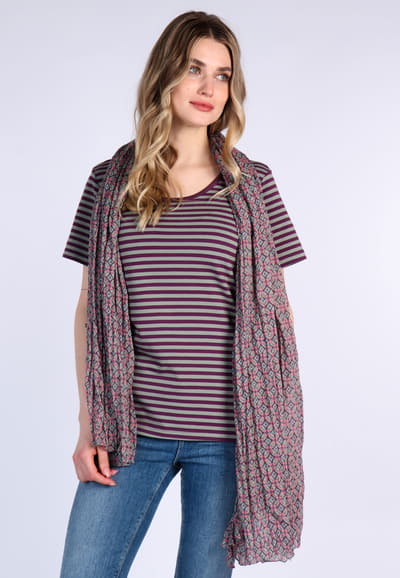 Tuch Geflo geo flower  - plum