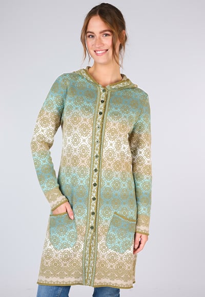 Strickmantel Gloryana  - green moss
