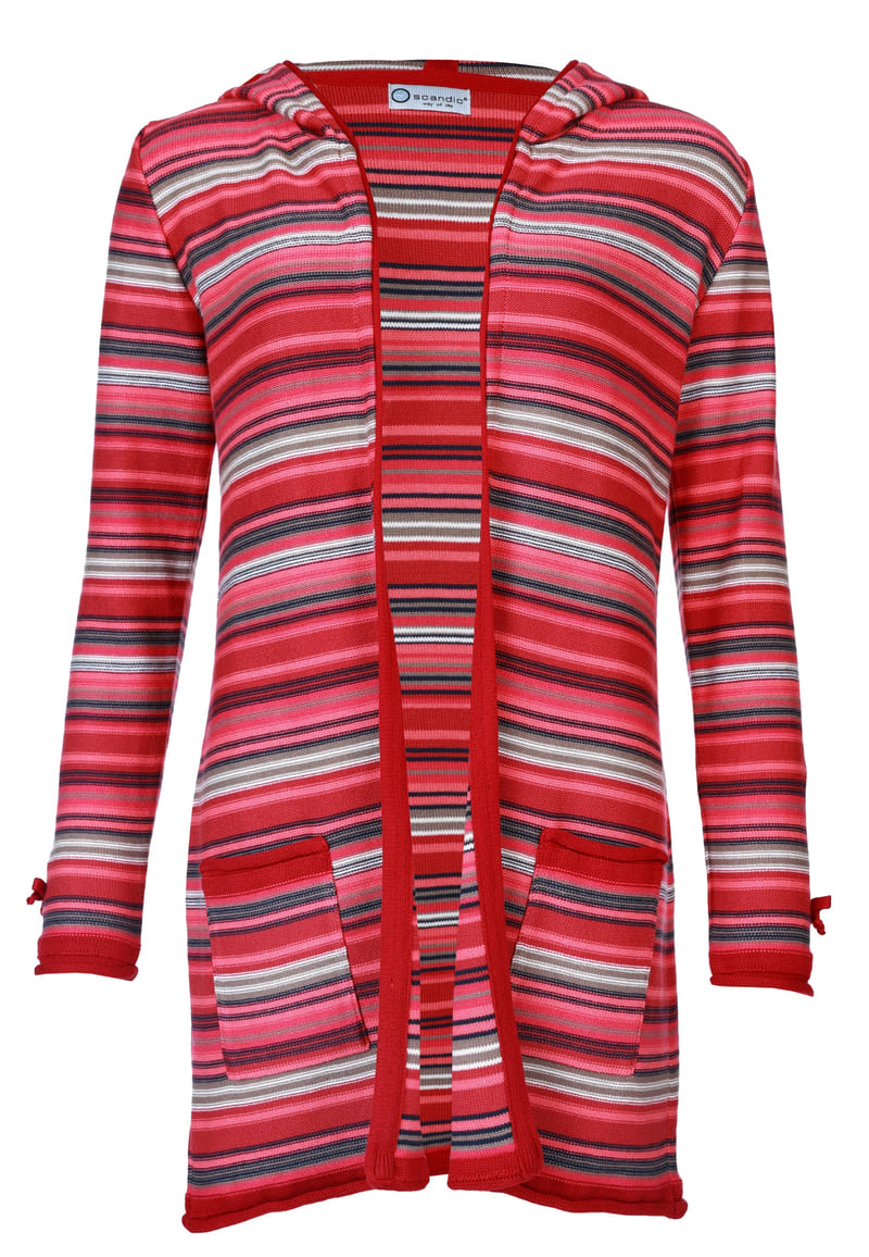 Strickjacke Uta Multistripe - rubin