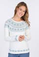 Strickpullover Tony fair isle - ivory