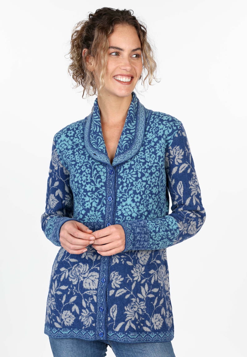 Strickjacke Maily Flower - ink