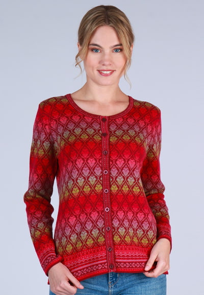 Strickjacke Renee rainbow - burgundy