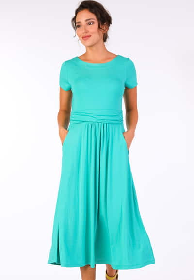 Kleid Malinda solid - atlantis