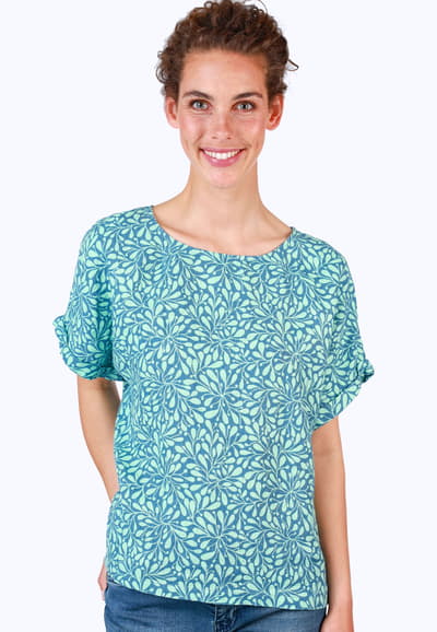 Leinenbluse Arlyn coral - swedish blue