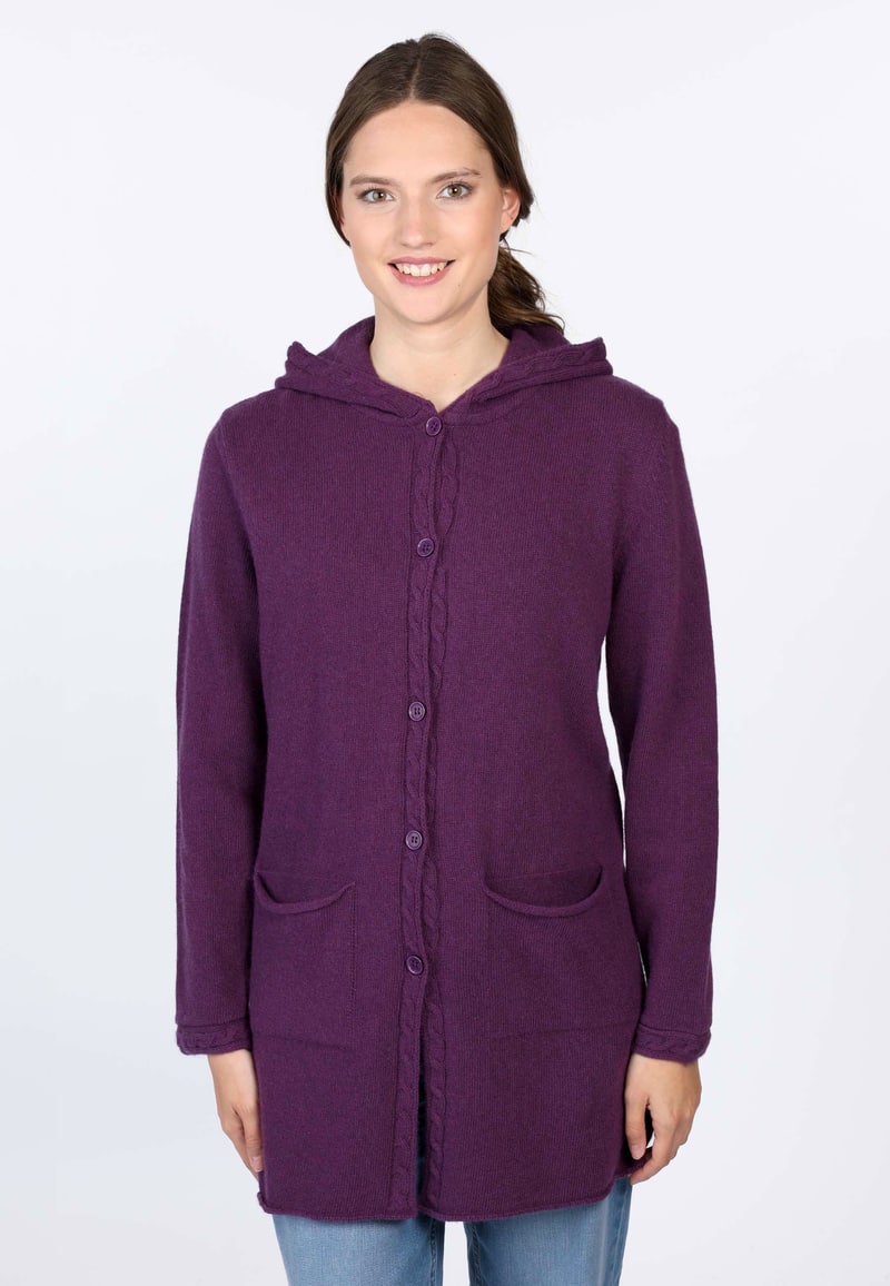 Strickmantel Alesia  - deep purple