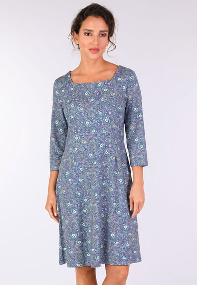 Kleid Imania flower paisley - royal blue