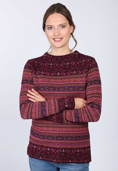 Strickpullover Sofia damast  - plum