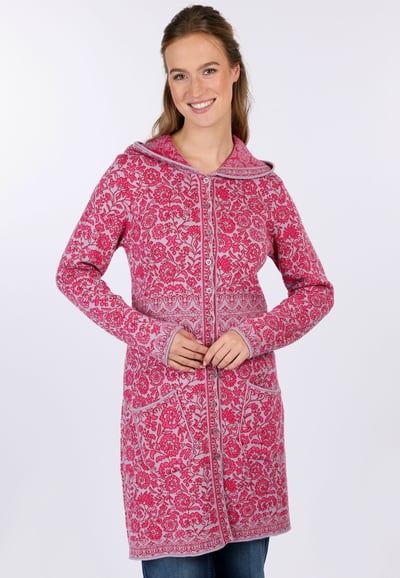 Strickmantel Glory flower  - fuchsia