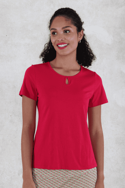 T-Shirt Odile solid - rubin