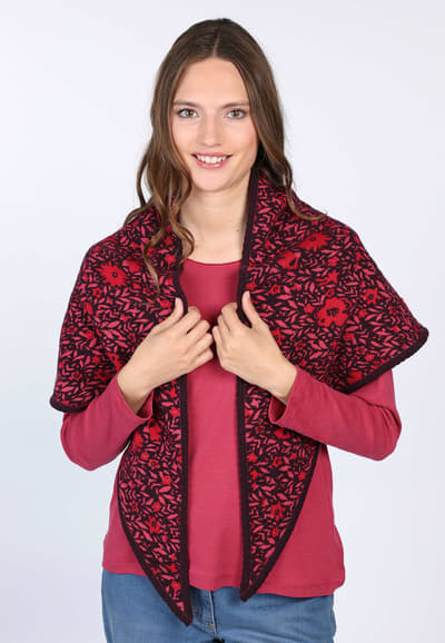 Strickdreieckstuch Tria  - plum