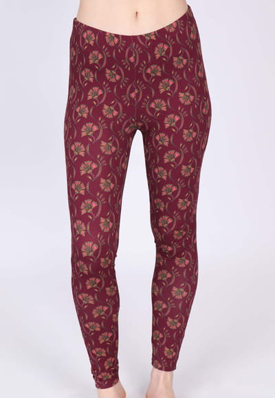 Leggings Thais flower dance - burgundy