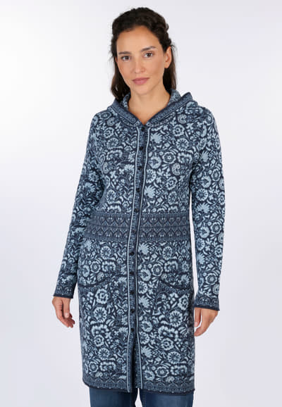 Strickmantel Glory flower  - navy