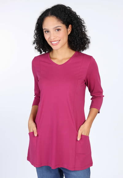 Tunika Kareena solid  - red wine