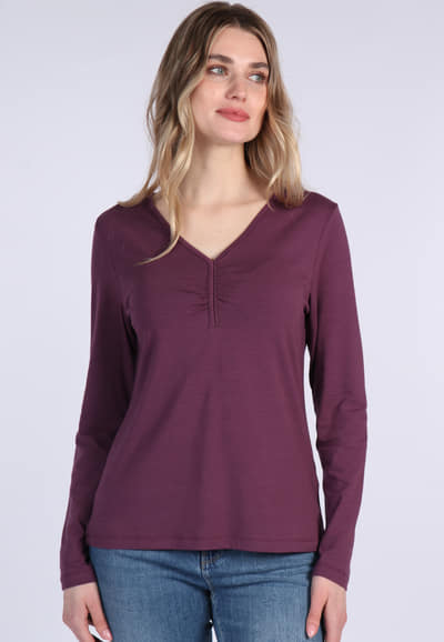 Langarmshirt Virginy - plum