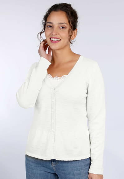 Strickjacke Lindara solid - ivory