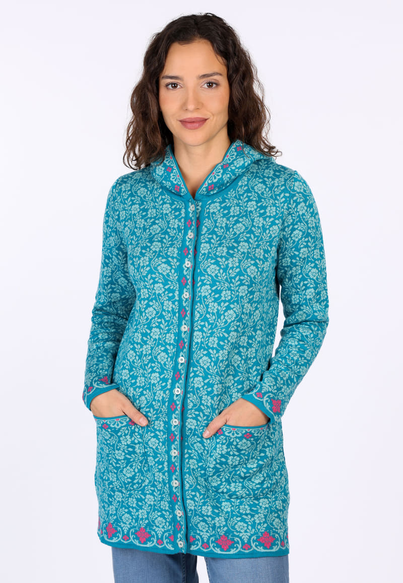 Strickmantel Annika  - ocean