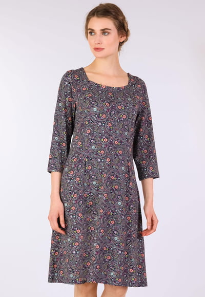 Kleid Imania flower paisley - navy