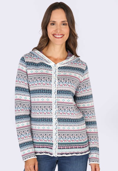 Strickjacke Freya tulip bow  - ivory