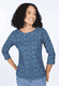 3/4-Arm Shirt Pitta Meadow  - indigo