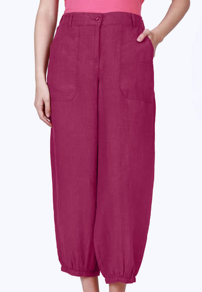 Leinenhose Beeke - raspberry